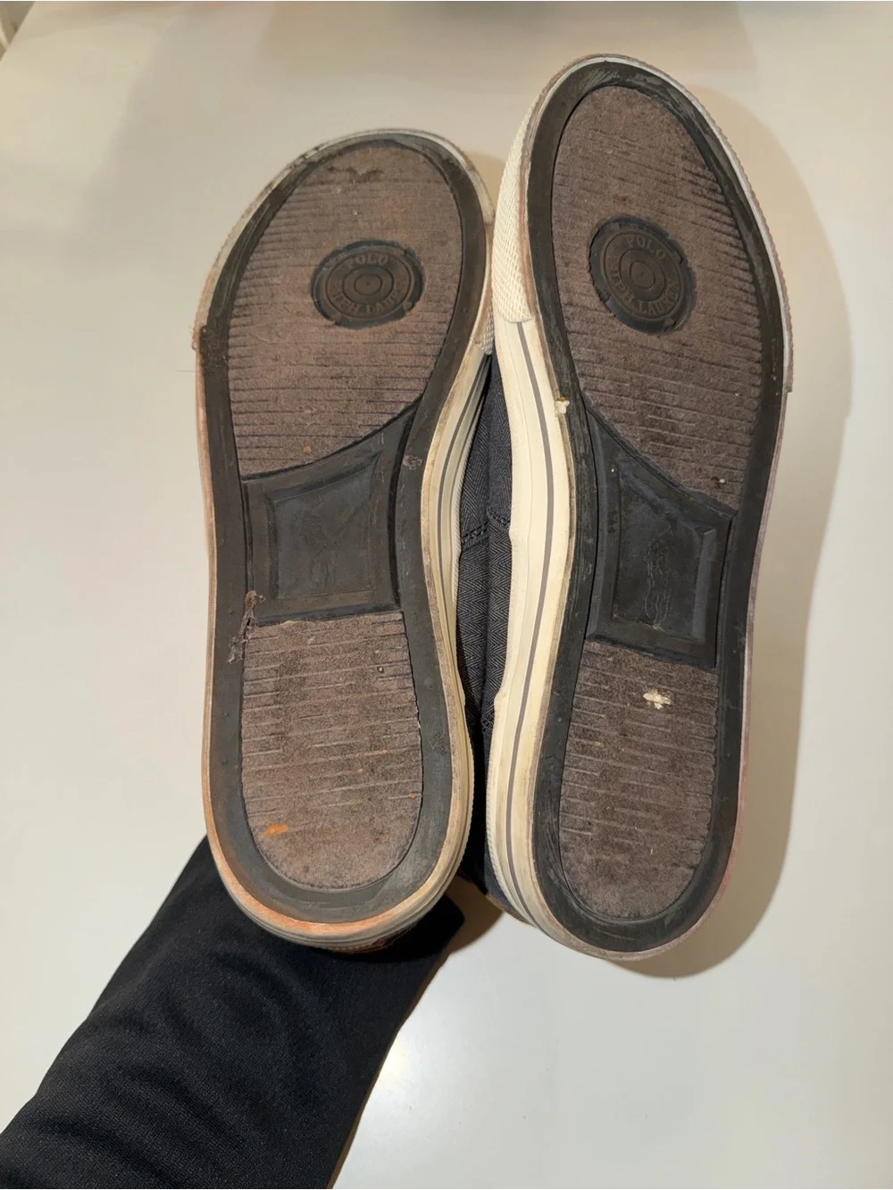 Polo by Ralph Lauren Charcoal Canvas Sneakers with Tan Accents